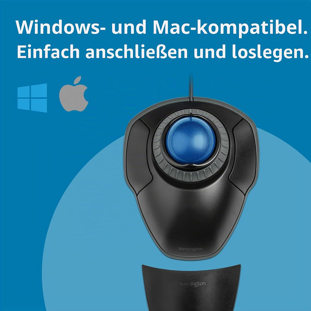 Orbit Trackball with Scroll Ring, Two Buttons, Black Kabelgebundenes USB, Kabelgebundenes USB