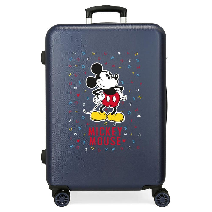 Disney Have a Good Day Mickey Mittlerer Koffer Blau 48x68x26 cms Hartschalen ABS Kombinationsschloss
