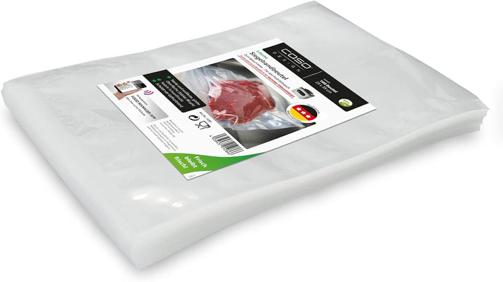Caso VacuChef 40 - Kammervakuumierer aus Edelstahl, 1417 & Siegelrandbeutel 25 x 35 cm, 90 mμ, 100 S