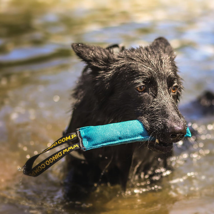 Dingo Hundespielzeug Beisswurst Agility Baumwolle mit Griff handgefertigt für Bisstraining Apportier