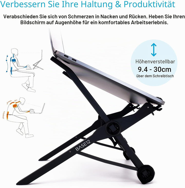 Tragbarer Laptop-Ständer, belüftet, verstellbar, Universell, für MacBook und andere Laptops