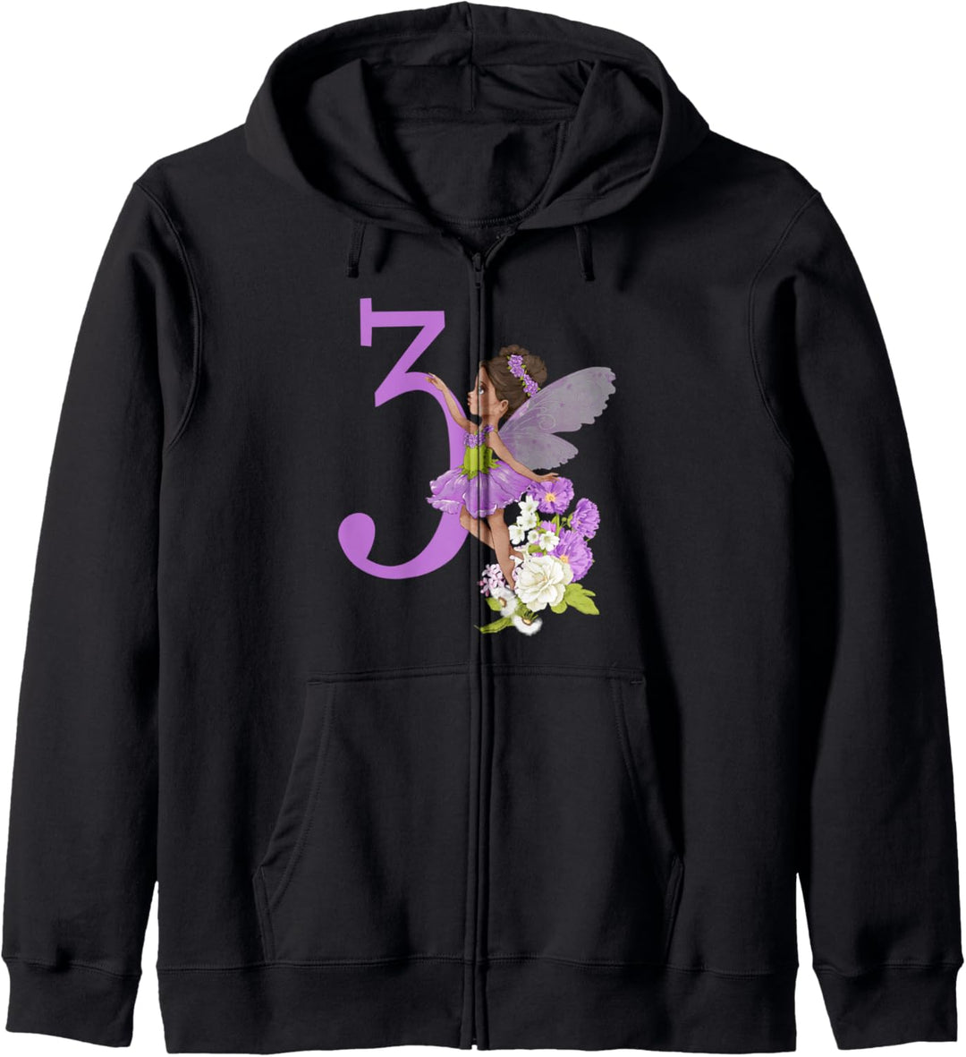 3. Geburtstag Fee Mädchen Blumenfee Feen Schwarze Fee Kapuzenjacke