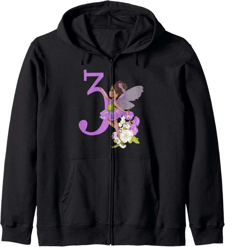 3. Geburtstag Fee Mädchen Blumenfee Feen Schwarze Fee Kapuzenjacke