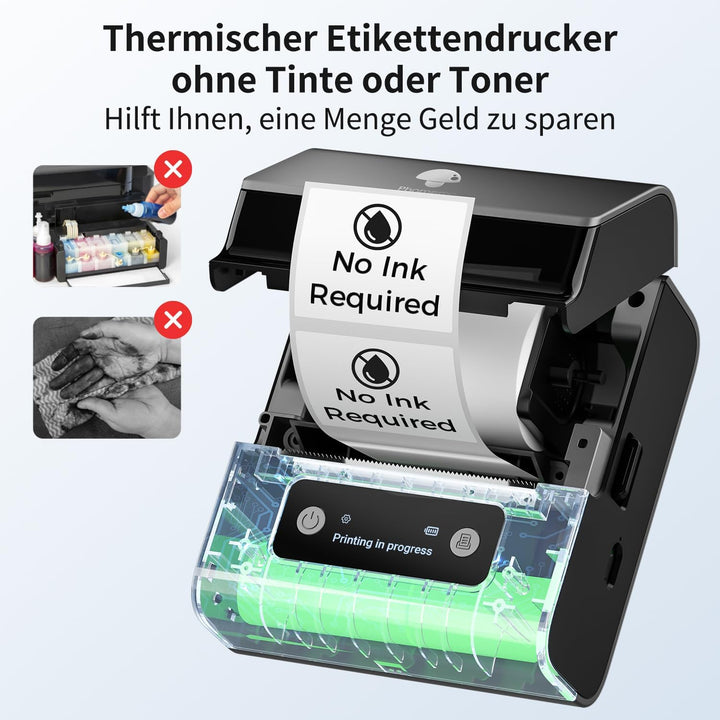 Phomemo M221 Etikettendrucker, 3 Zoll Bluetooth Beschriftungsgerät Selbstklebend Upgrade Label Print