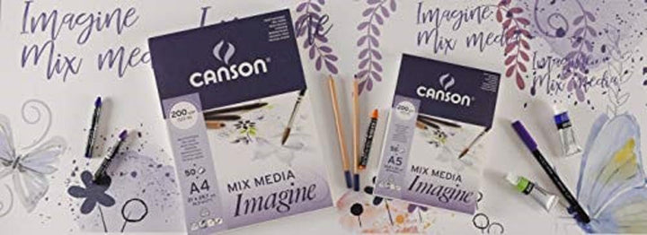 Canson 200006003 Imagine Mix-Media Papier, A2, rein weiss A2 - 42 x 59,4 cm Single, A2 - 42 x 59,4 c
