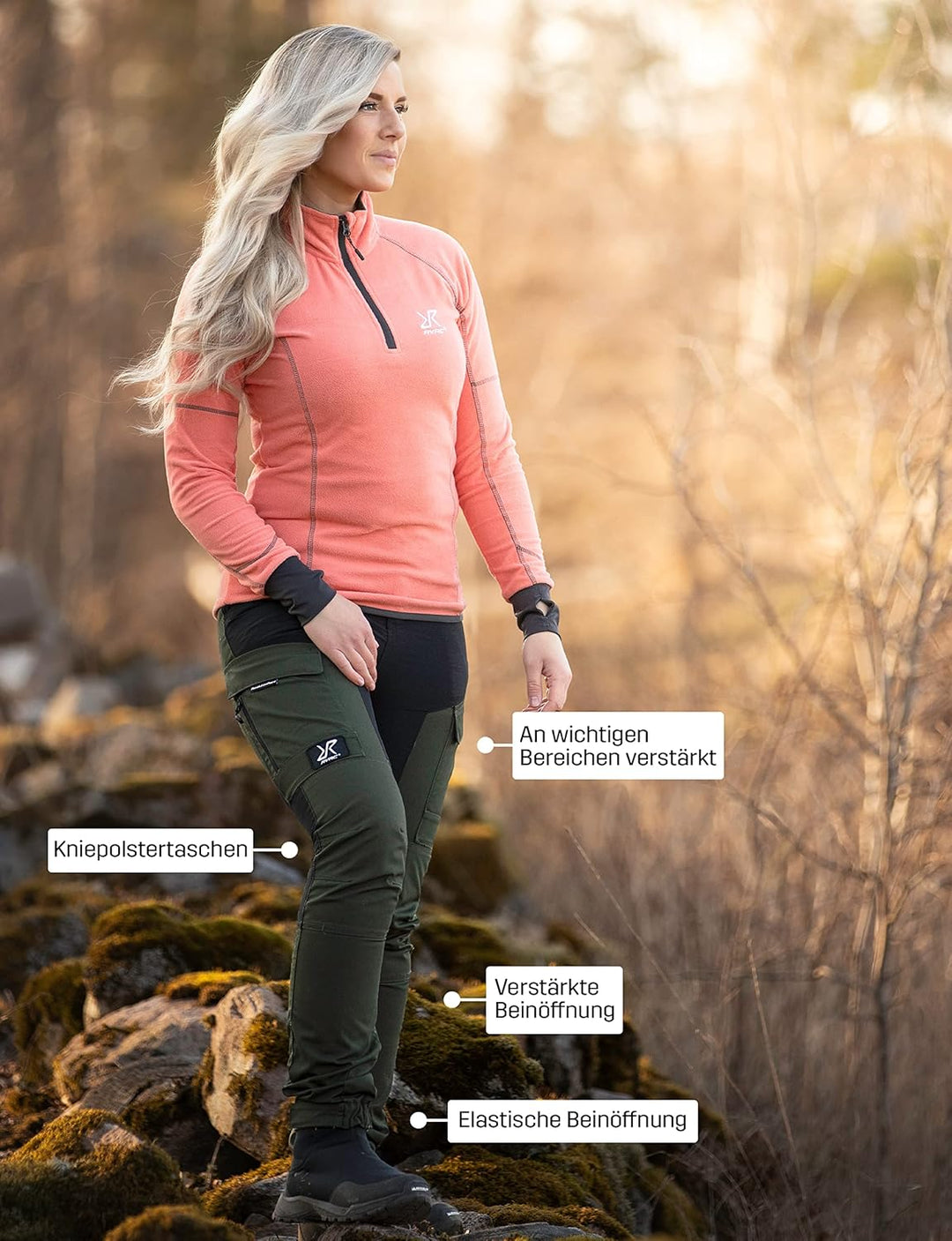 RevolutionRace Damen RVRC GP Pants, Hose zum Wandern und für viele Outdoor-Aktivitäten S Forest Gree