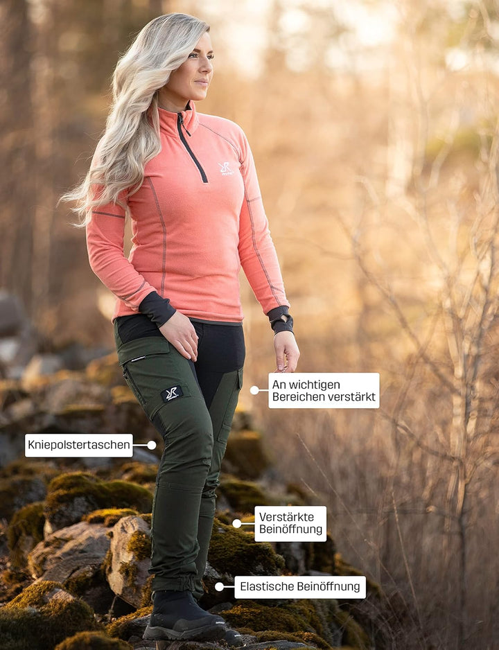 RevolutionRace Damen RVRC GP Pants, Hose zum Wandern und für viele Outdoor-Aktivitäten S Forest Gree