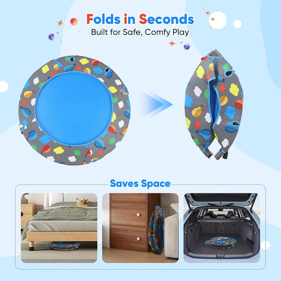 Fitness-Trampolin, tragbares 101 cm/39,76 Zoll faltbares Rebound-Trampolin,leises Design,Tragkraft 2