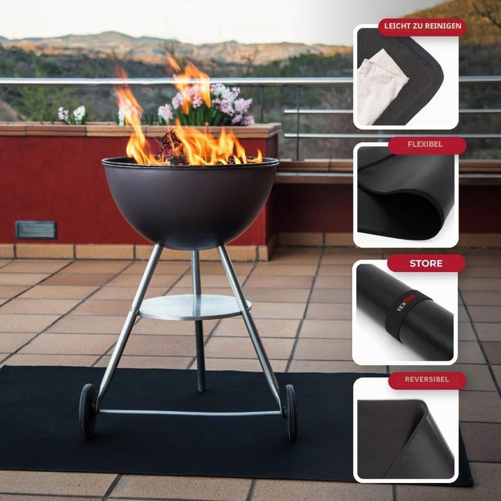 Feuerhemmende, wasserdichte, schützende Bodenmatte für Barbecues und Grills, Schutz für Camping und