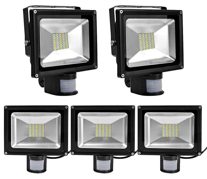 5pcs 30W LED SMD Strahler Fluter Aussen Flutlicht Strahler mit PIR Bewegungsmelder Fluter Wasserdich