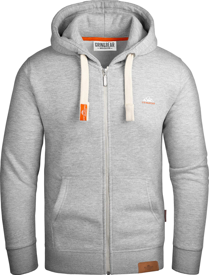 Grin&Bear Hoodie Herren Sweatshirt Pullover GEC022 S Grau Meliert, S Grau Meliert