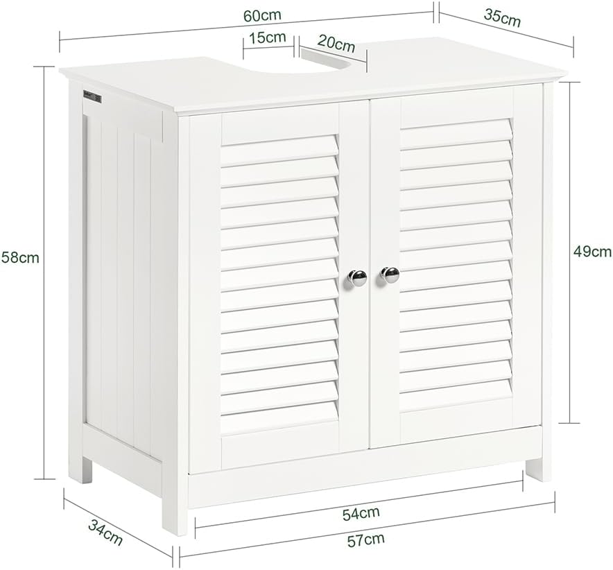SoBuy® FRG237-W Waschbeckenunterschrank Badschrank Unterschrank Badmöbel in weiss BHT ca: 60x58x34cm