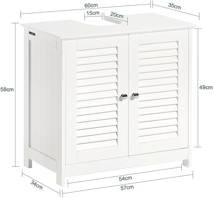 SoBuy® FRG237-W Waschbeckenunterschrank Badschrank Unterschrank Badmöbel in weiss BHT ca: 60x58x34cm