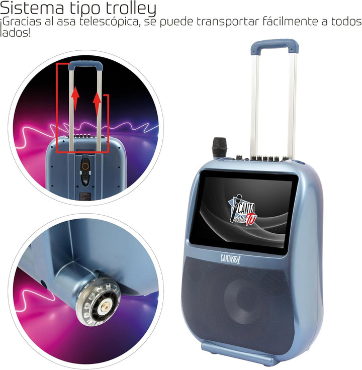 CANTA TU KARAOKE - Tragbares Audio- und Video-System, um den Spass überall hin mitzunehmen, inklusiv