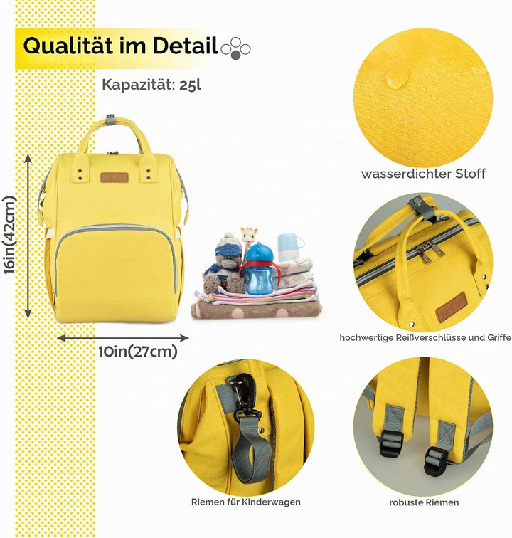 NEVEQ Baby Wickelrucksack, Babytasche für Reise, Wickeltasche Grosse Kapazität, Multifach Reise Ruck
