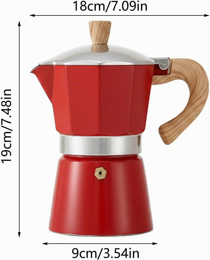 Espressokanne（300ml）Aluminium Mokkakanne，Espresso Kaffeekanne zur Zubereitung von Italienischen Espr