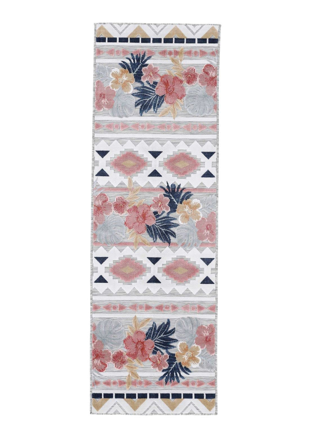 carpetfine In- und Outdoor Teppich Deja Läufer Multicolor 60x180 cm | Moderner Teppich Wetterfest fü