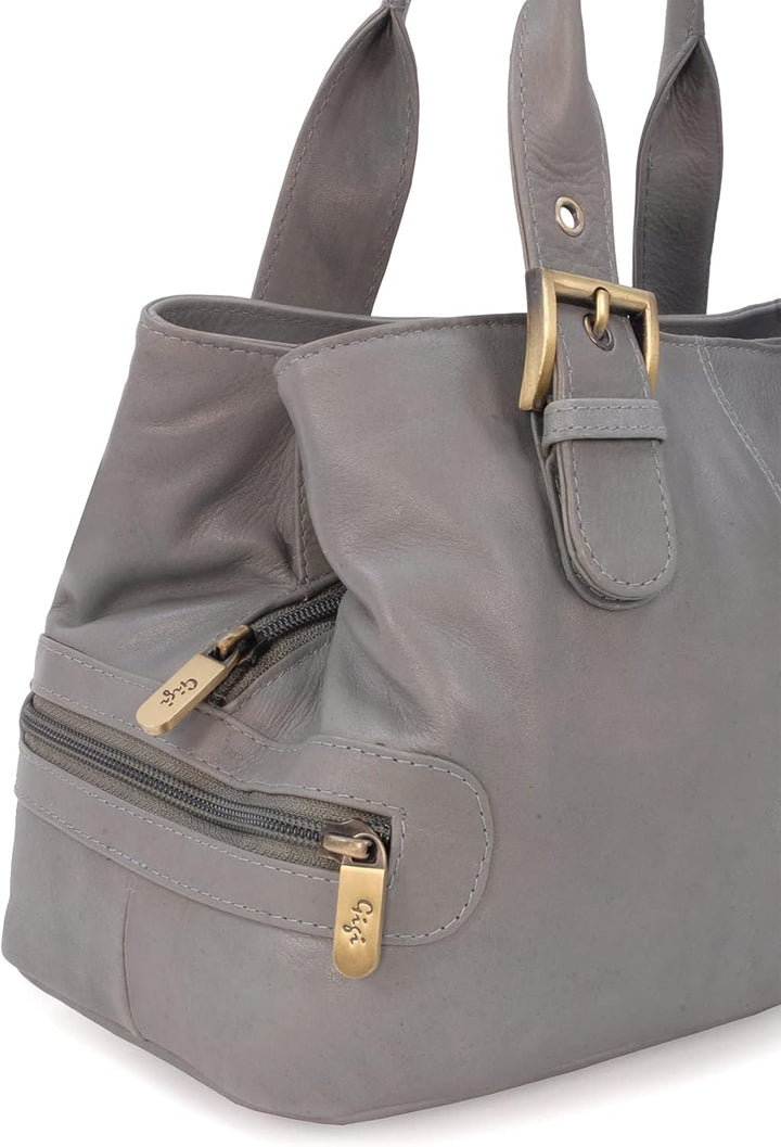 Gigi - Damen Leder Henkeltasche - Handtasche Klein/Mittelgross - mit Herz Schlüsselring - Othello 61