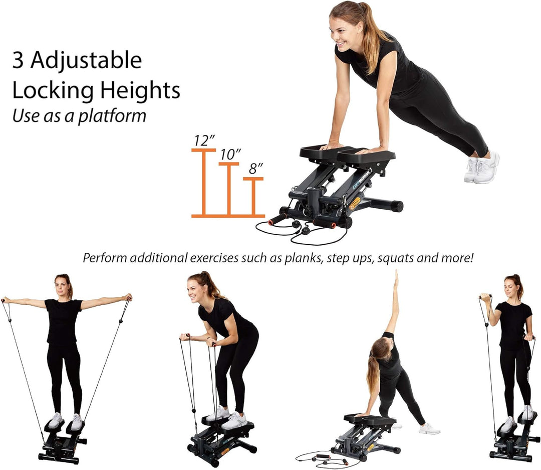 Exerpeutic EXERWORK 850 Bluetooth Smart Cloud Fitness Mini-Stepper mit erweiterter Kapazität und ein