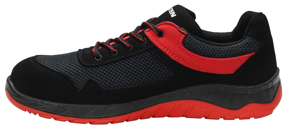 ELTEN Sicherheitsschuhe Lonny red Low ESD S1P, Damen und Herren, Textil, Stahlkappe, leicht, sportli