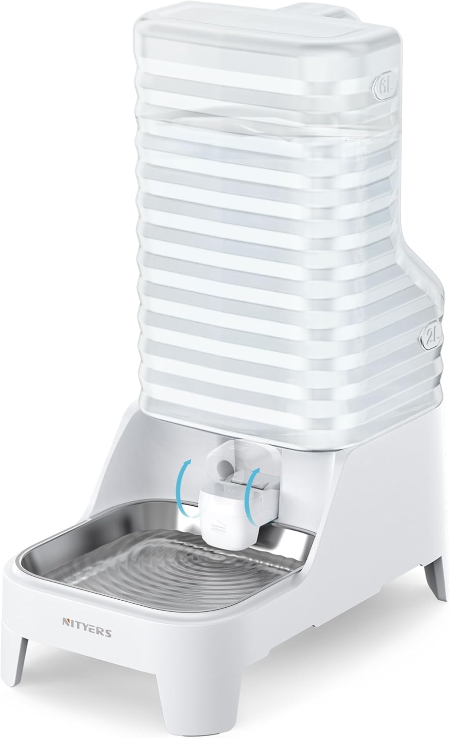 6L Wasserspender für Hunde und Katzen mit patentiertem Wasserhahn, wasserspender Katze mit Filter,ve