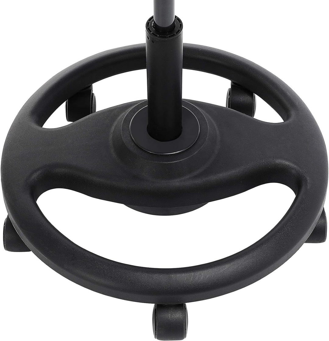 SONGMICS Bürohocker, ergonomischer Arbeitshocker, Rollhocker, Drehstuhl auf Rollen, extra grosser Si