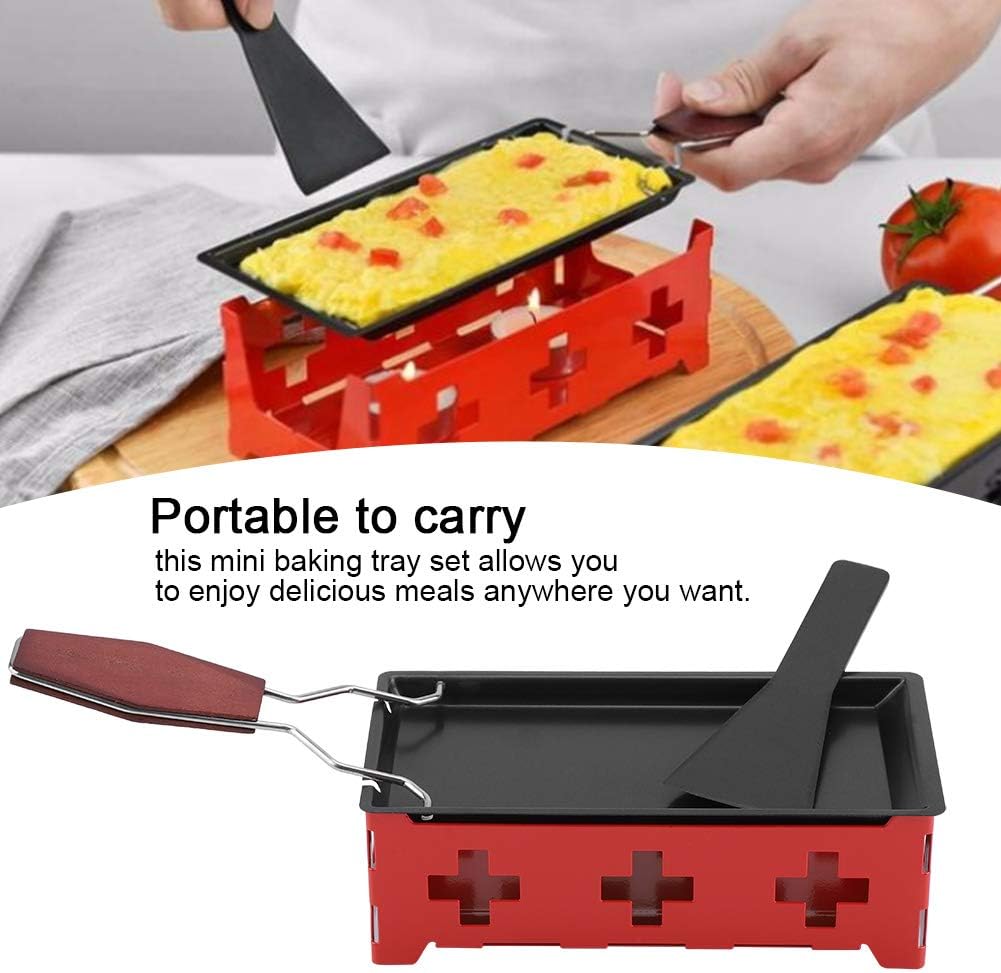 Käse Raclette, tragbare Antihaft-Käse Raclette Rotaster Backblech Herd Set Home Küche Grillwerkzeug