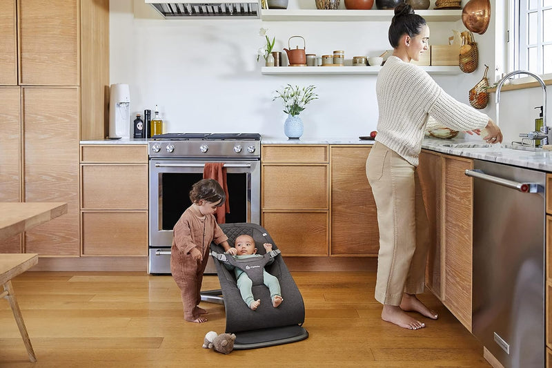 Ergobaby 3-in-1 Evolve Bouncer, Ergonomische Babywippe für Neugeborene ab Geburt bis zum Kleinkind,