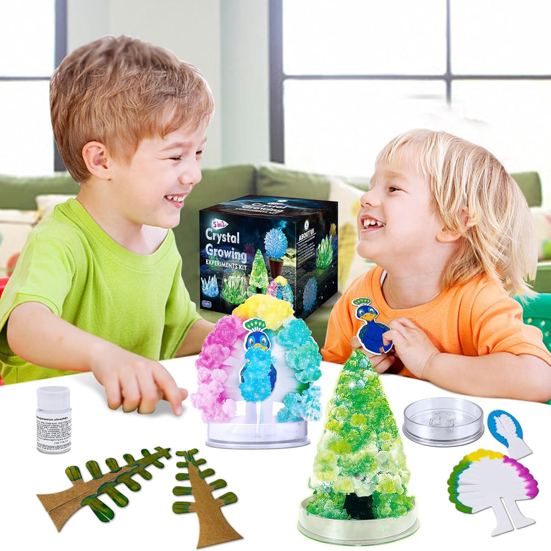 UNGLINGA Crystal Growing Kit, 5 Kristall-Zucht Experimentierset, Kristalle in deinen Lieblingsfarben