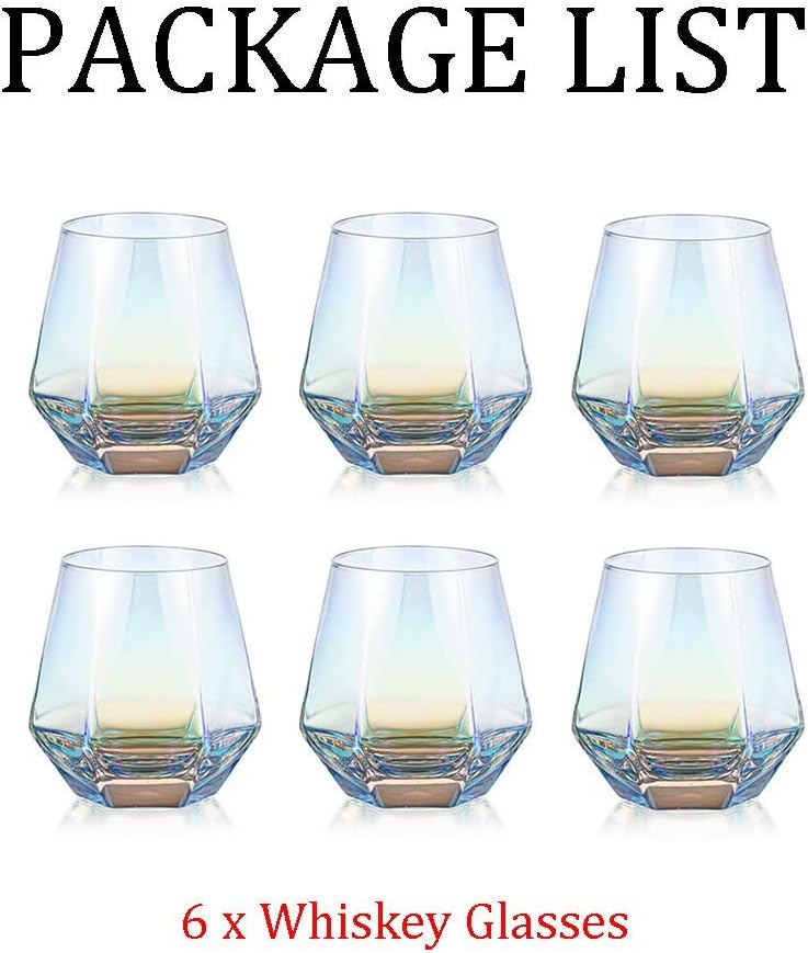 Diamond Whisky Glasses 6er-Set Gekipptes Scotchglas 300 Ml Whiskyglas Moderner Look Für Männer Fraue