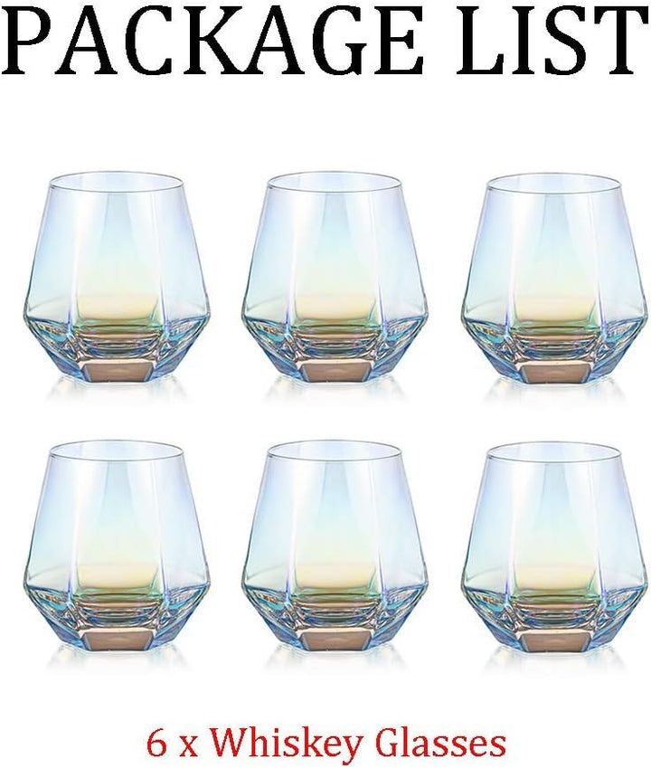 Diamond Whisky Glasses 6er-Set Gekipptes Scotchglas 300 Ml Whiskyglas Moderner Look Für Männer Fraue