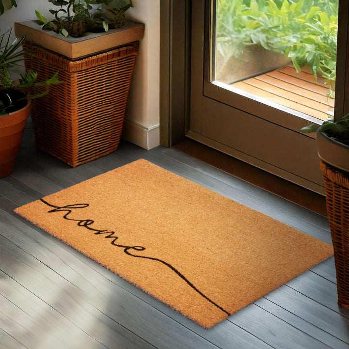 BRUBAKER Fussmatte für Aussen und Innen - Home - 45 x 75 cm Schmutzfangmatte aus 100% Kokos - Antiru