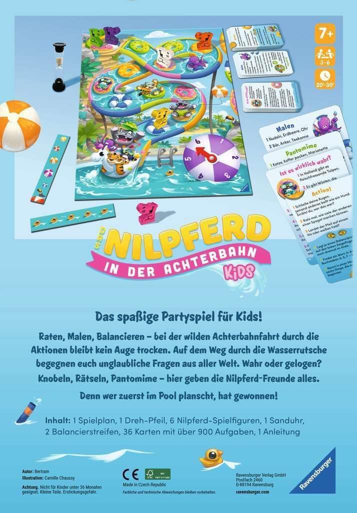 Ravensburger 22361 - Das Nilpferd in der Achterbahn Kids - Gesellschaftsspiel für Kinder und Familie