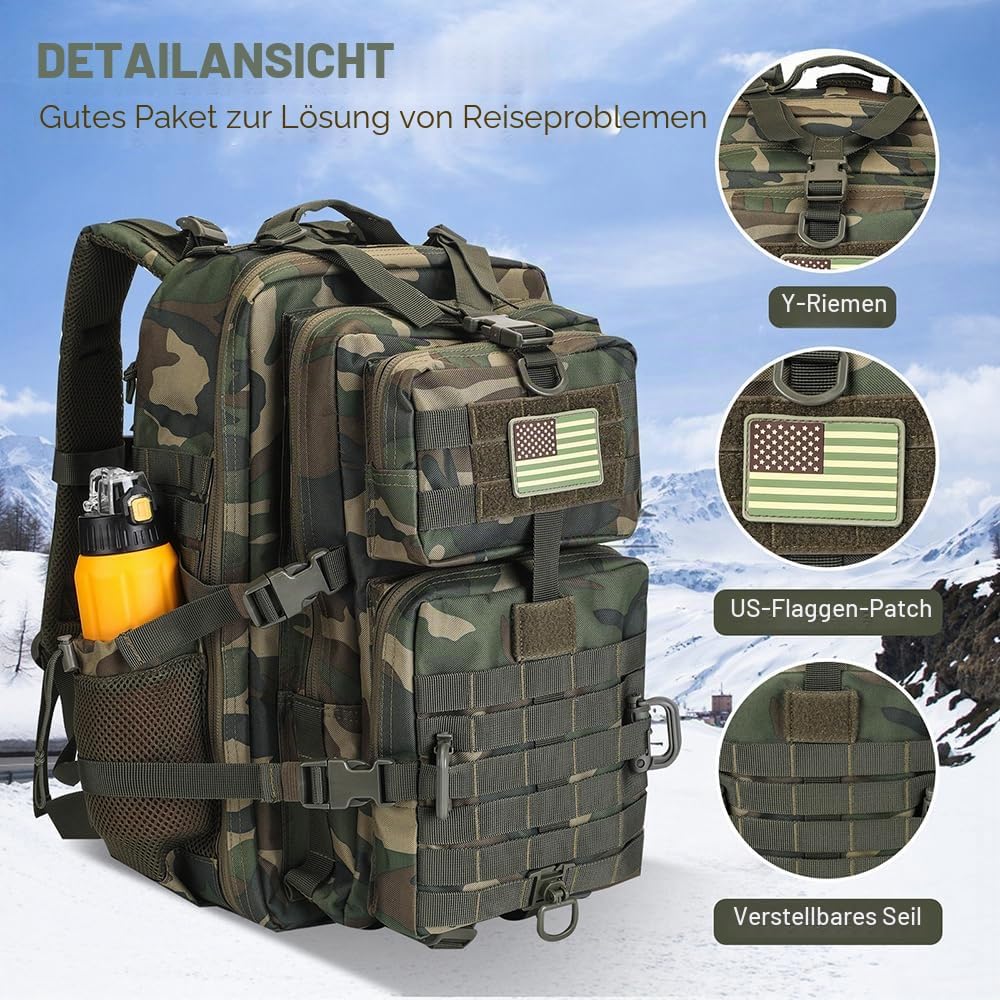 Hannibal Tactical Militär Taktischer Rucksack Cooper Rucksack Armee Assault Pack 3 Tage Bug Out Go B