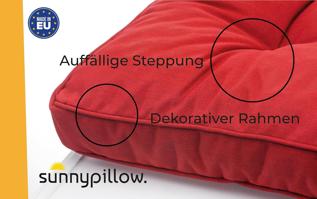 sunnypillow Polster für Gartenmöbel - Sitzkissen 40 x 40 cm für Rattanmöbel - Stuhlauflage Outdoor,