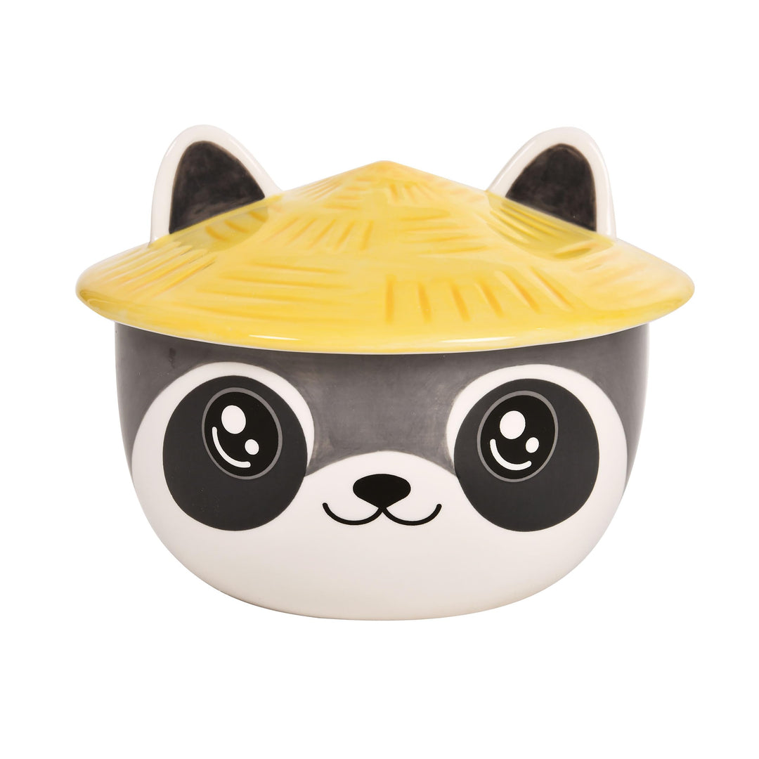 Elbenwald Waschbär Kawaii Schale mit Deckel für Anime Fans Ramen-Bowl Müslischale rundumbedruckt 550