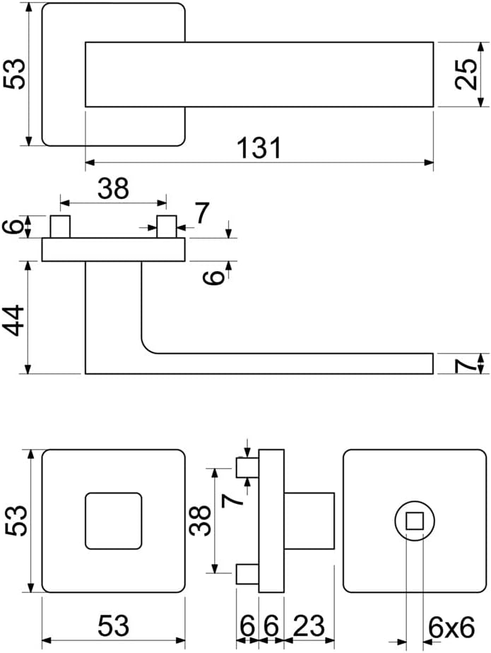 FELGNER Drückergarnitur Bormio für Profilzylinder | hochwertige moderne Türblende Türklinken Türdrüc
