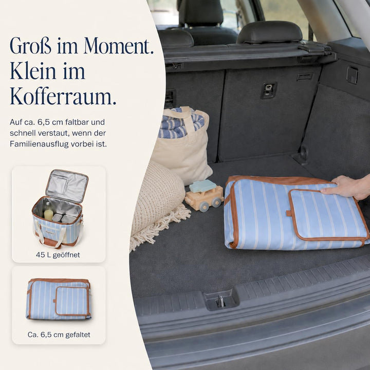 Kühltasche 45L Gross Faltbar XXL Wasserdicht Tragbar Mit Oberklappe Für Strand Camping Auto Picknick
