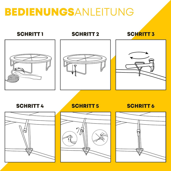 Bodenanker Trampolin Erdanker zum Eindrehen - Extra sichere Premium Ausführung - Sturmanker Befestig