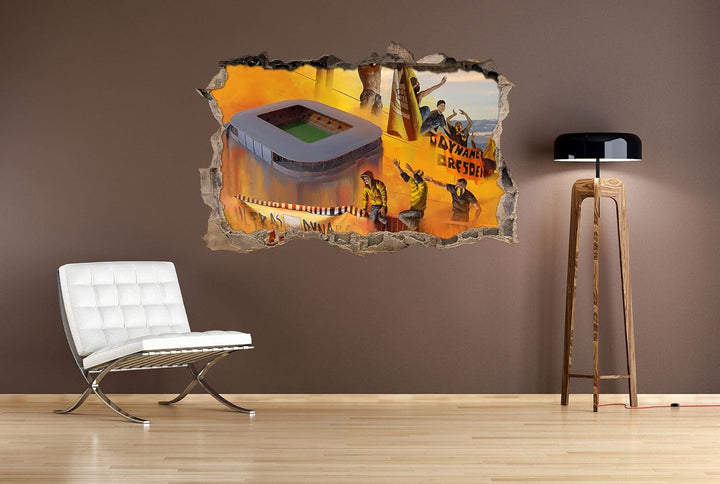 Ultras Dresden und Stadion, 3D Wandsticker Format: 92x62cm, Wanddekoration