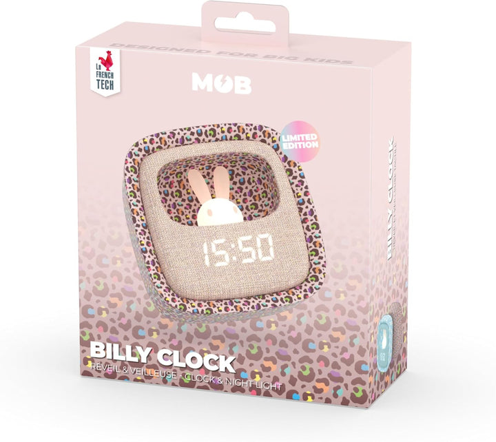 MOB – MOBILITY ON BOARD Billy Clock Rainbow Leopard Limited Edition – Wecker & Nachtlicht mit 3 Alar