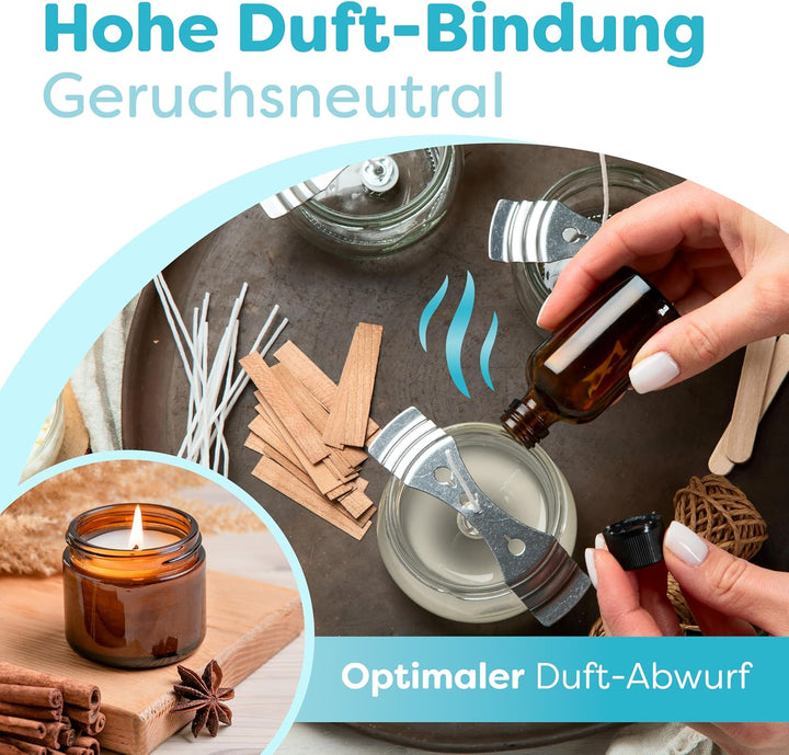 molinoRC Kerzenwachs - 2kg REIN WEIssES Paraffinwachs für Kerzen - Qualität aus Deutschland - Kerzen