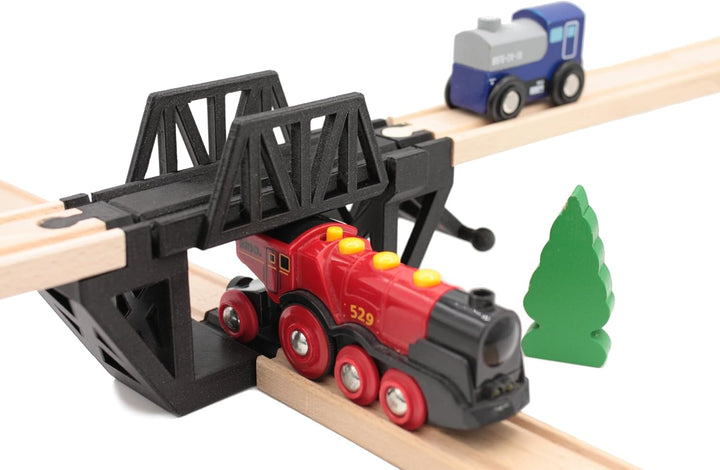 Wippbrücke für Zug aus Holz, kompatibel mit Brio