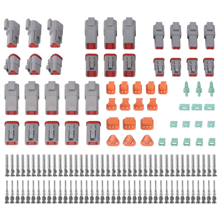 Geieold 140Pcs Deutsch DT Series Wasserdichter Kabelverbindungssatz DT06-2/3/4 / 6S DT04-2 / 3/4 /