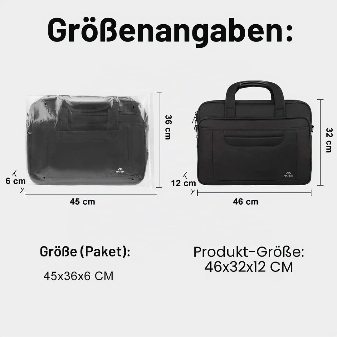 MATEIN Laptoptasche 17,3 Zoll, Gross Laptop Tasche 17 Zoll Aktentasche Herren Wasserdicht Arbeitstas