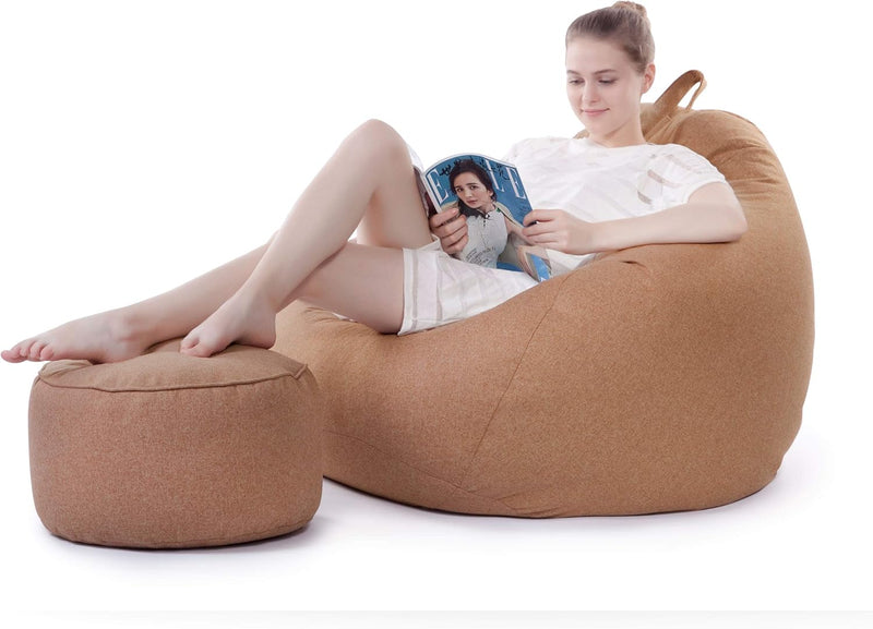 Lumaland Sitzsack Pouf (50 L) | Kompakter Sitzsack mit 3-in-1-Funktion: bequemer Hocker, praktisches