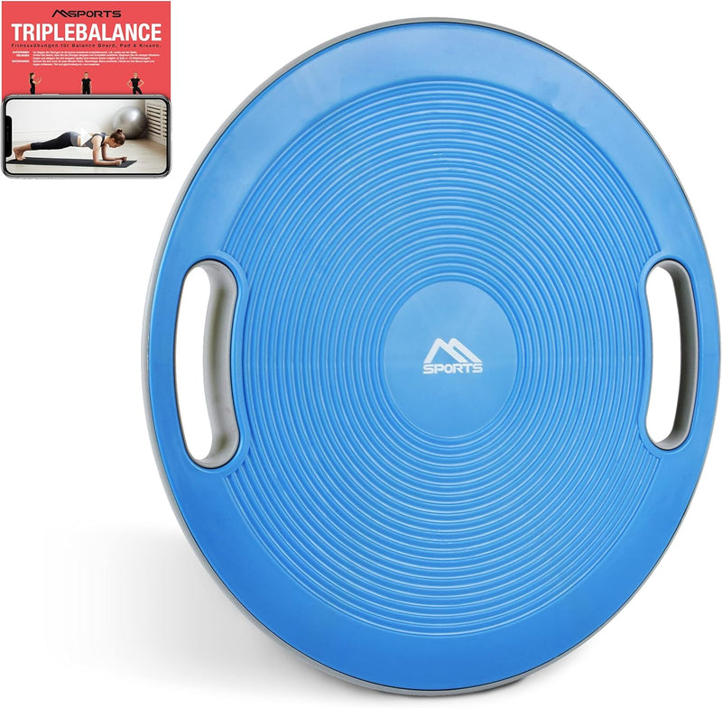 MSPORTS Balance Board Premium 40 cm Durchmesser inkl. Übungsposter und Work Out App GRATIS - Therapi