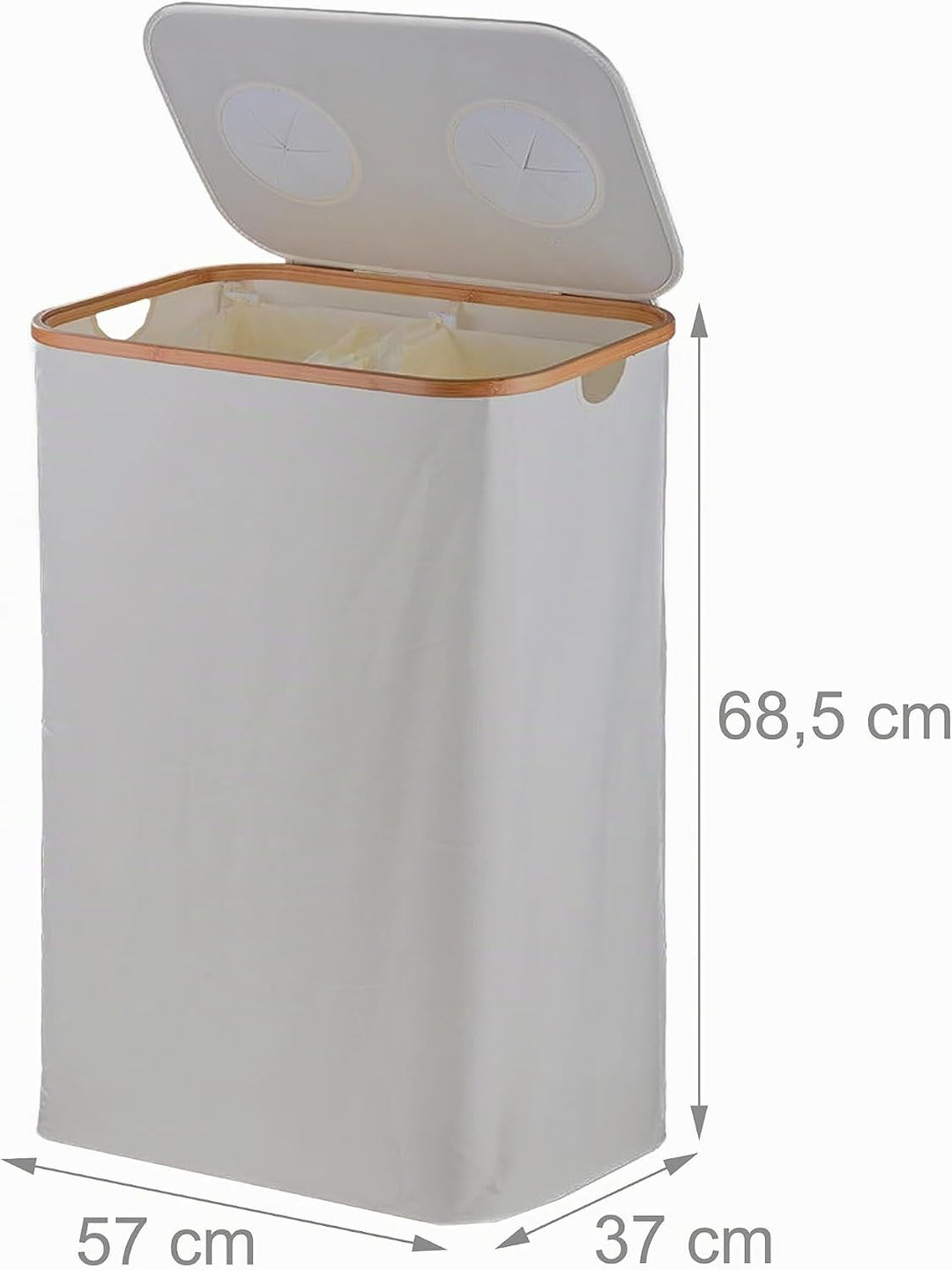 Relaxdays Pfandflaschen Sammelbehälter, 140 L, bis 60 Flaschen, 2 Innenbeutel, Flaschensammler für G