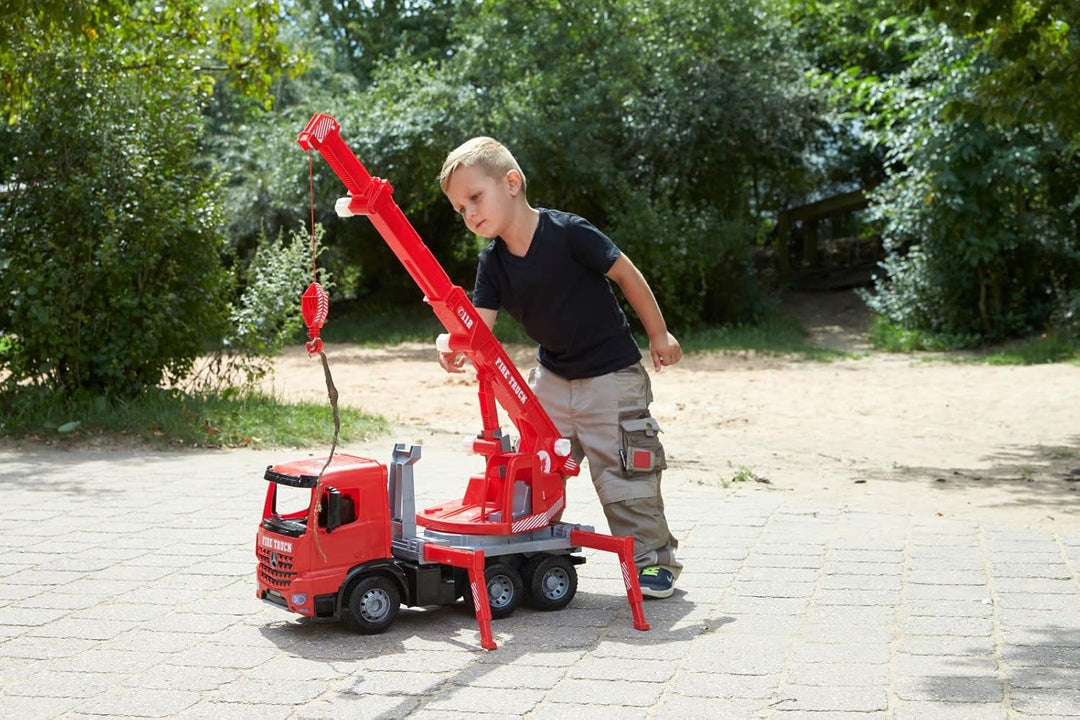 Lena 02175 Mercedes-Benz Giga Trucks Feuerwehr Kranwagen Arocs, Starke Riesen Feuerwehrkran rot, mit