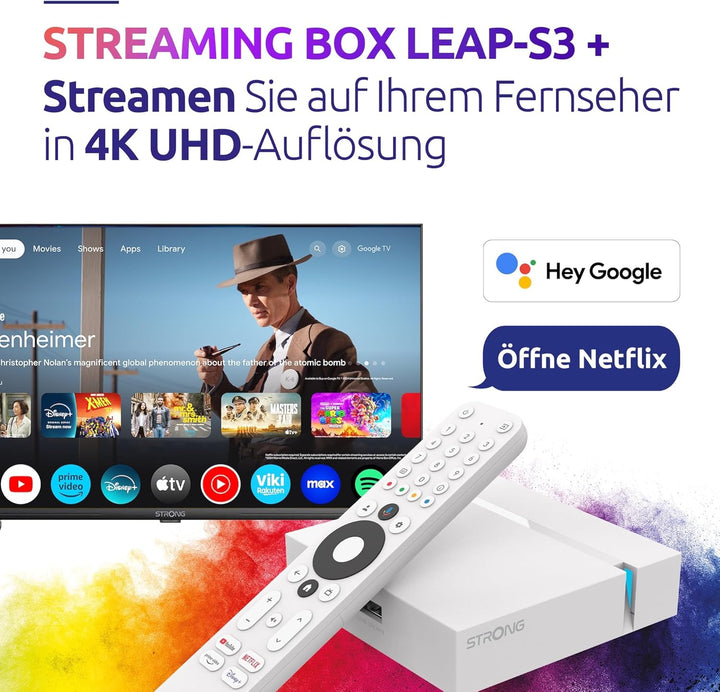 STRONG - Streaming Box Android TV 4K UHD - Leap-S3+ V2 - Chromecast Built-in - Kompatibel mit Google